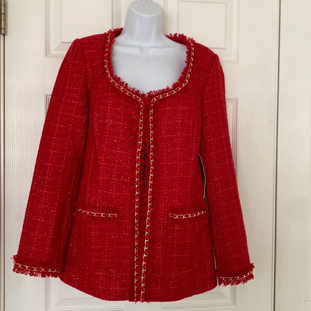 BOSTON PROPER The Gabrielle Jacket Blazer HEARTTHROB Red 6 New